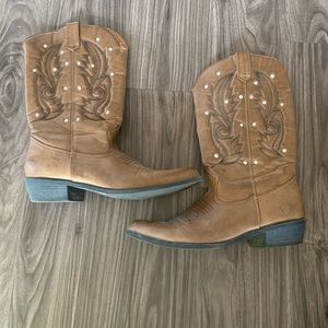 Brown cowboy boots